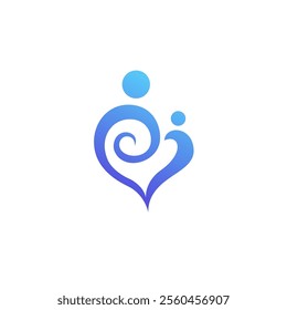 Love People Logo vector. Heart Human Icon. Mom and Baby Logo