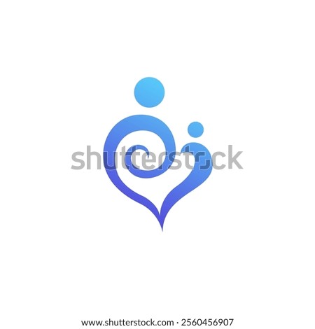 Love People Logo vector. Heart Human Icon. Mom and Baby Logo