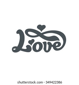 Love - perfect design element for t-shirt, flyer, banner, poster (on white background). Vector art. Lettering collection.