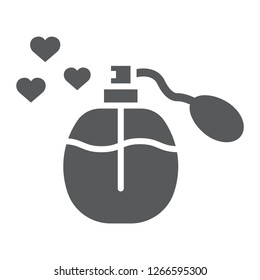 Love perfume glyph icon, aroma and romantic, fluid bottle sign, vector graphics, a solid pattern on a white background, eps 10.