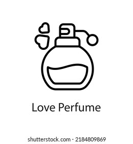 Love Perfume vector Outline Icon Design illustration on White background. EPS 10 File 