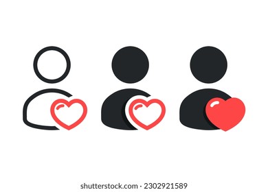 Icono de persona de amor. Ilustración del vector