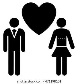 Love Persons icon. Vector style is flat iconic symbol with rounded angles, black color, white background.