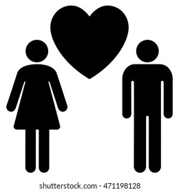 Love Persons icon. Vector style is flat iconic symbol with rounded angles, black color, white background.