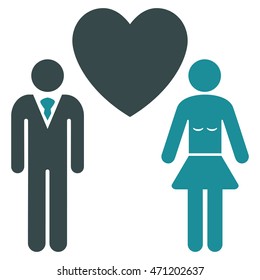 Love Persons icon. Vector style is bicolor flat iconic symbol with rounded angles, soft blue colors, white background.