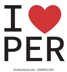 I love Peru typography vector