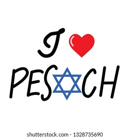 I love pesach vector calligraphy isolated on white background.