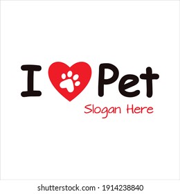 love pet animal logo design vector.