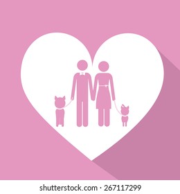 Love Pet design over pink background, vector illustration