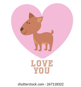 Love Pet design over white background, vector illustration