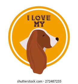 Love pet design over white background, vector illustration