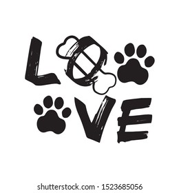 love pet every time.  new style vector illustration isolated on white background - Vector.