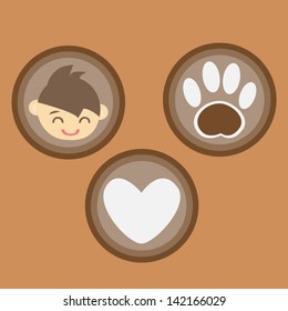 i love Pet Label, Vector cartoons
