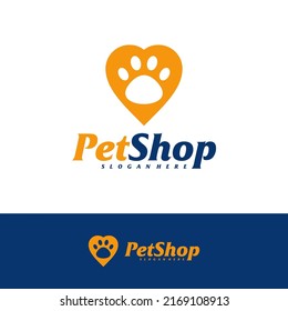 Love Pet Logo Design Template. Pet logo concept vector. Emblem, Creative Symbol, Icon