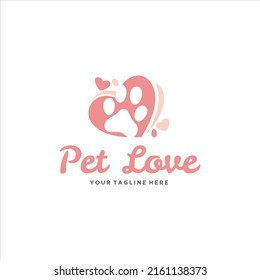 Design-Vektorvorlage für Love-Pet-Logos