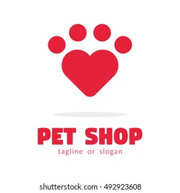 LOVE PET SHOP LOGO ICON SYMBOL TEMPLATE