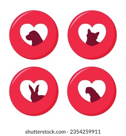 Love Pet Simple Vector Illustration