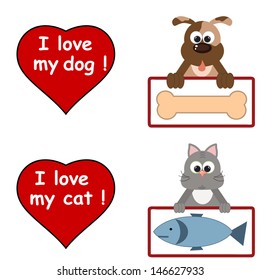 I love pets , set icons.