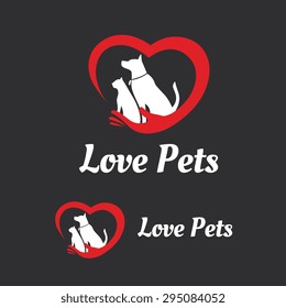 Love Pets Vector Logo Template