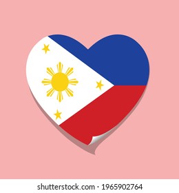 I love Philippines flag heart vector illustration