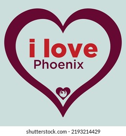 i love phoenix, Simple vector illustration design style template