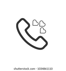 Love phone call vector icon
