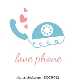 Love phone vector design template