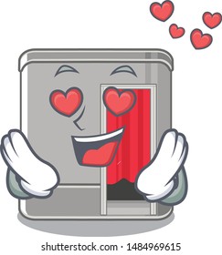 In love photo booth isolated with the cartoon