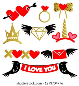 Love Photo Booth Props Elements