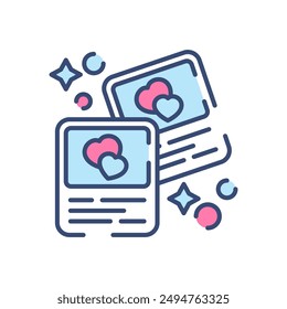 Love Photo Filled Color Icon, Vector illustration