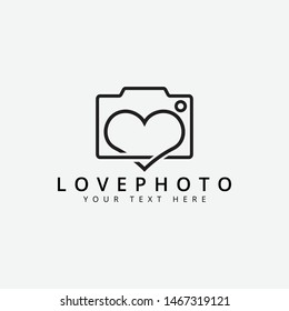 Love photo logo design template vector isolated