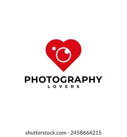 ILUSTRACIÓN DEL ICONO DEL VECTOR DEL LOGOTIPO DE LA CÁMARA DE LA FOTOGRAFÍA DEL AMOR