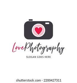 Love Photography Icon Vector Logo Template Illustration Design