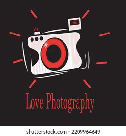 love photography logo design vector illustration