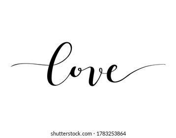 Love Phrase Handwritten Vector Lettering Illustration Stock Vector ...