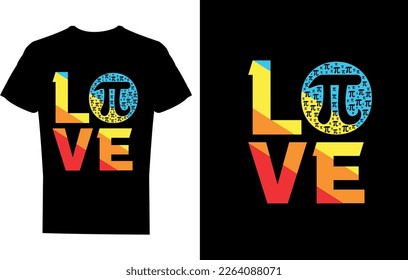 Love Pi day t-shirt design template