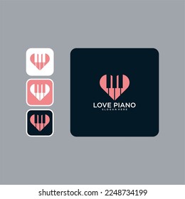 love piano logo design template