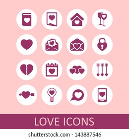 Love pictogram set