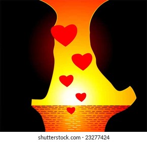 love picture with colour background	