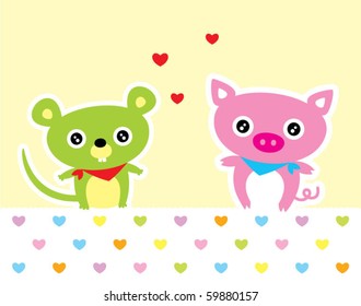 love piggy and mouse