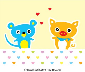 love piggy and mouse