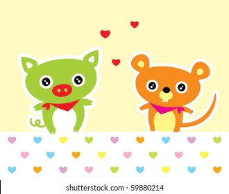 love piggy and mouse
