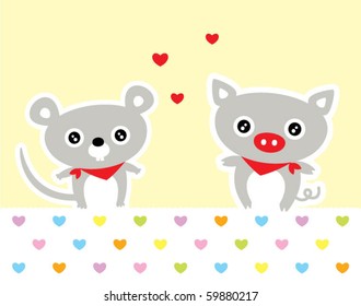 love piggy and mouse