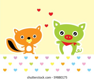 love piggy and squirrel