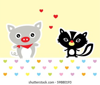 love piggy and squirrel