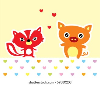 love piggy and squirrel