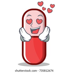In love pill capsule cartoon character