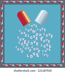 Love pills vector design