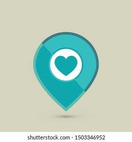 Love Pin Location Icon Vector Illustration