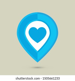 Love Pin Location Icon Vector Illustration